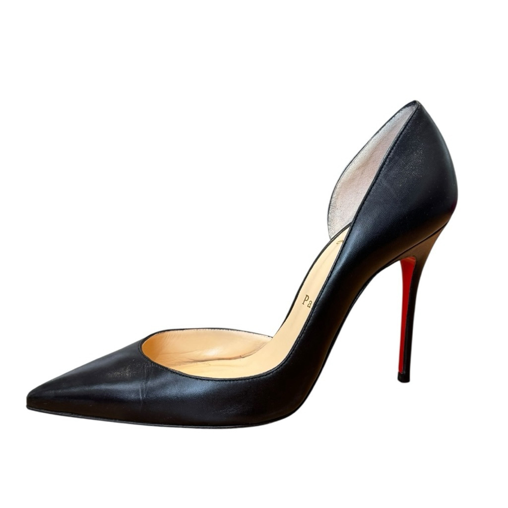 Christian Louboutin Iriza 100 Black Leather pointed Pumps